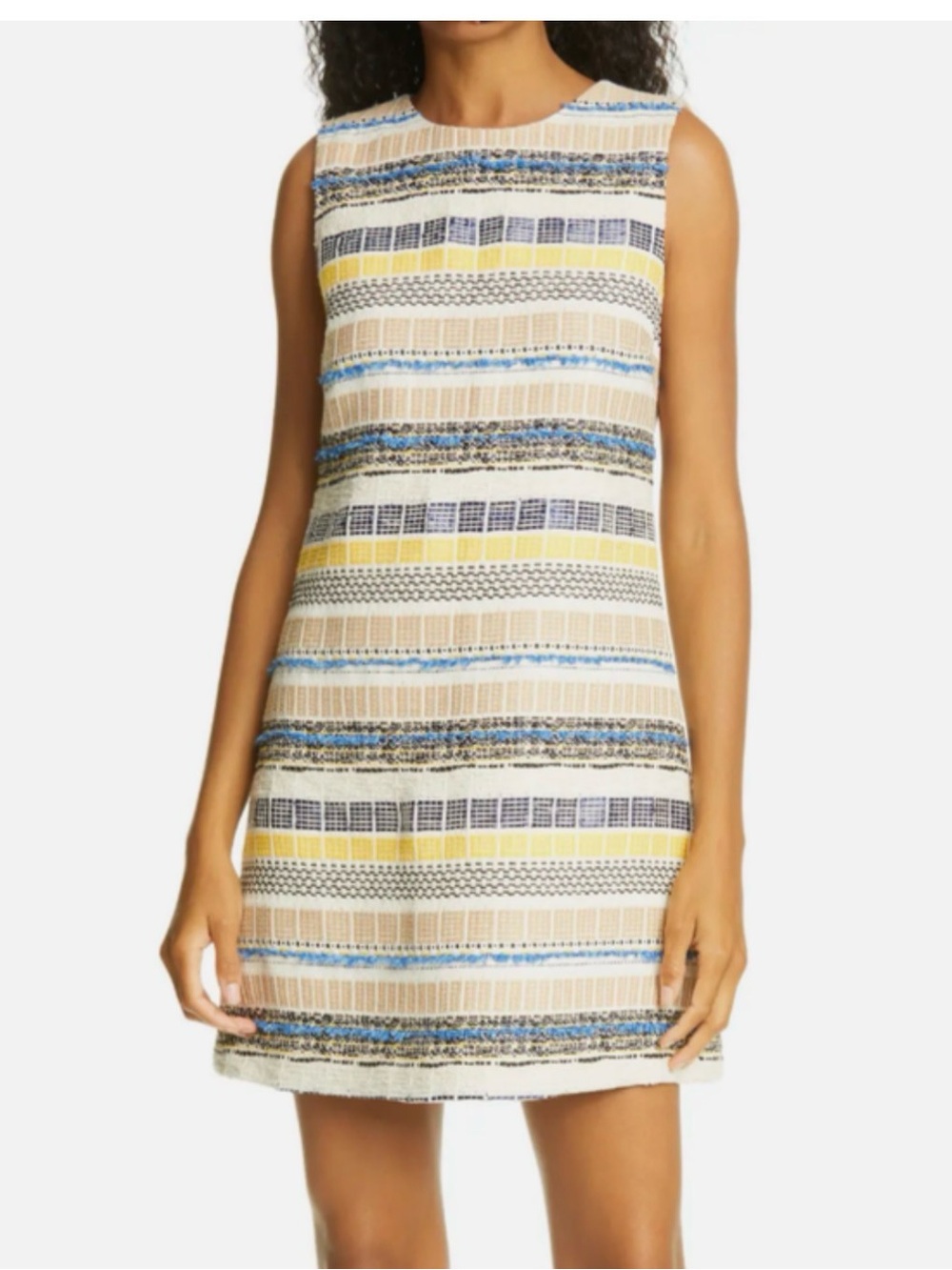 Alice + Olivia Coley Textured Embroidered Sleeveless Dress Size 6